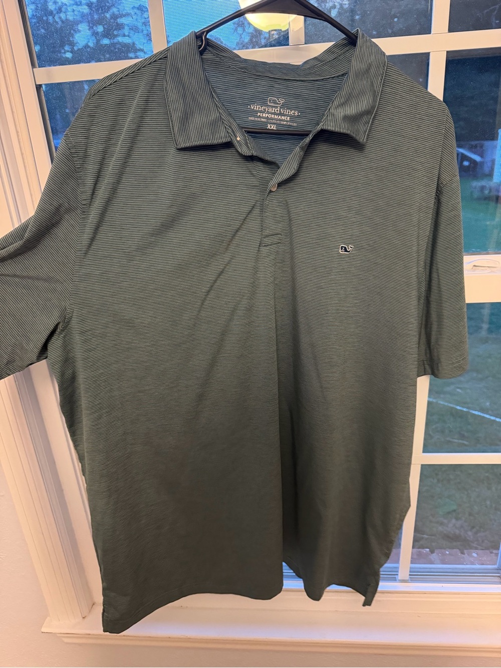 Vineyard Vines Men's Dark Green Striped Performance Polo
